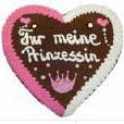 Lebkuchenherz Spruch Prinzessin 36 x 34 cm